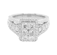 
              1.42 CARAT CERTIFIED LAB GROWN DIAMONDS STERLING SILVER RHODIUM PLATED ENGAGEMENT WEDDING RING
            