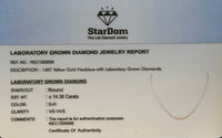 
              14K YELLOW GOLD 14.38 CARAT CERTIFIED LAB GROWN DIAMONDS 18 INCHES 5 MM TENNIS CHAIN NECKLACE
            