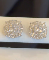 
              .79 CARAT CERTIFED LAB GROWN DIAMONDS STERLING SILVER 10 MM STUDS EARRINGS
            