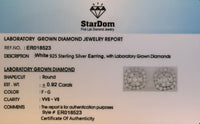 
              .92 CARAT CERTIFIED LAB GROWN DIAMONDS 10 MM STERLING SILVER RHODIUM PLATED STUDS EARRINGS
            