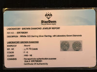 
              .72 CARAT CERTIFED LAB GROWN DIAMONDS STERLING SILVER 8 MM STUDS EARRINGS
            
