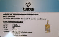 
              2.52 CARAT LAB GROWN DIAMONDS STERLING SILVER GOLD PLATED 2.50 INCHES JESUS CROSS PENDANT
            