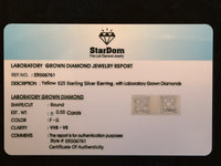 
              .50 CARAT CERTIFED LAB GROWN DIAMONDS STERLING SILVER GOLD PLATED 8 MM STUDS EARRINGS
            