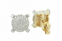
              10K YELLOW GOLD .65 CARAT MENS WOMENS 9 mm 100% GENUINE DIAMONDS EARRING STUDS
            
