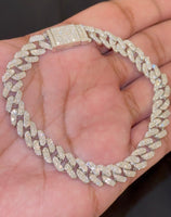 
              5 CARAT LAB GROWN DIAMONDS STERLING SILVER 8.50 INCHES 9 MM CUBAN LINK BRACELET
            