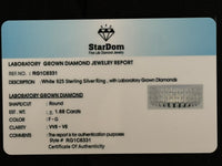 
              1.68 CARAT CERTIFIED LAB GROWN DIAMONDS STERLING SILVER RING
            