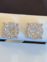 
              1.06 CARAT CERTIFED LAB GROWN DIAMONDS STERLING SILVER 10 MM STUDS EARRINGS
            