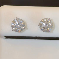 
              14K WHITE GOLD 2 CARAT 6.5 MM LAB GROWN DIAMONDS SOLITAIRE STUDS EARRINGS
            