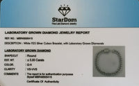 
              5 CARAT LAB GROWN DIAMONDS STERLING SILVER 8.50 INCHES 9 MM CUBAN LINK BRACELET
            
