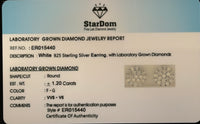 
              1.20 CARAT CERTIFIED LAB GROWN DIAMONDS 10 MM STERLING SILVER RHODIUM PLATED STUDS EARRINGS
            