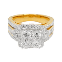 
              2 CARAT LAB GROWN DIAMONDS STERLING SILVER GOLD PLATED ENGAGEMENT WEDDING RING
            