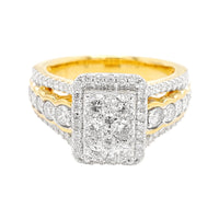 
              1.75 CARAT LAB GROWN DIAMONDS STERLING SILVER GOLD PLATED ENGAGEMENT WEDDING RING
            