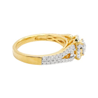 
              .65 CARAT LAB GROWN DIAMONDS STERLING SILVER GOLD PLATED ENGAGEMENT WEDDING RING
            
