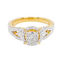 
              .65 CARAT LAB GROWN DIAMONDS STERLING SILVER GOLD PLATED ENGAGEMENT WEDDING RING
            