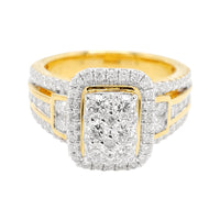
              1.50 CARAT LAB GROWN DIAMONDS STERLING SILVER GOLD PLATED ENGAGEMENT WEDDING RING
            