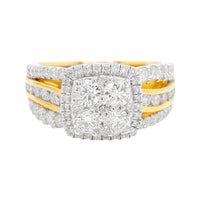 
              1.75 CARAT LAB GROWN DIAMONDS STERLING SILVER GOLD PLATED ENGAGEMENT WEDDING RING
            