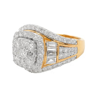 
              2.25 CARAT LAB GROWN DIAMONDS STERLING SILVER GOLD PLATED ENGAGEMENT WEDDING RING
            