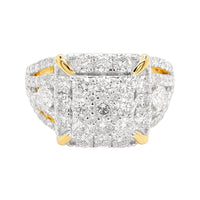 
              2.25 CARAT LAB GROWN DIAMONDS STERLING SILVER GOLD PLATED ENGAGEMENT WEDDING RING
            