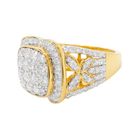 
              2.25 CARAT LAB GROWN DIAMONDS STERLING SILVER GOLD PLATED ENGAGEMENT WEDDING RING
            