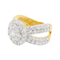 
              3.25 CARAT LAB GROWN DIAMONDS STERLING SILVER GOLD PLATED ENGAGEMENT WEDDING RING
            