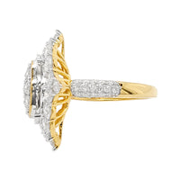 
              3.50 CARAT LAB GROWN DIAMONDS STERLING SILVER GOLD PLATED ENGAGEMENT WEDDING RING
            