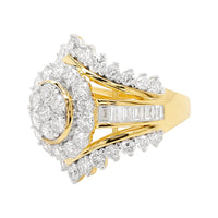 
              3.25 CARAT LAB GROWN DIAMONDS STERLING SILVER GOLD PLATED ENGAGEMENT WEDDING RING
            