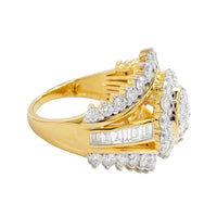 
              3.25 CARAT LAB GROWN DIAMONDS STERLING SILVER GOLD PLATED ENGAGEMENT WEDDING RING
            