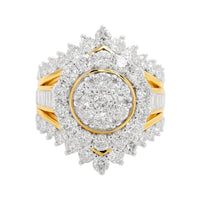 
              3.25 CARAT LAB GROWN DIAMONDS STERLING SILVER GOLD PLATED ENGAGEMENT WEDDING RING
            