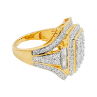 
              3.25 CARAT LAB GROWN DIAMONDS STERLING SILVER GOLD PLATED ENGAGEMENT WEDDING RING
            