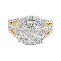 
              2 CARAT LAB GROWN DIAMONDS STERLING SILVER GOLD PLATED ENGAGEMENT WEDDING RING
            