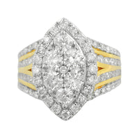 
              2.75 CARAT LAB GROWN DIAMONDS STERLING SILVER GOLD PLATED ENGAGEMENT WEDDING RING
            