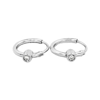 
              .03 CARAT CERTFIED LAB GROWN DIAMONDS STERLING SILVER RHODIUM PLATED 10 MM EARRINGS HOOPS
            