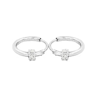 
              .03 CARAT CERTFIED LAB GROWN DIAMONDS STERLING SILVER RHODIUM PLATED 10 MM EARRINGS HOOPS
            