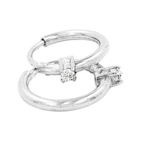
              .03 CARAT CERTFIED LAB GROWN DIAMONDS STERLING SILVER RHODIUM PLATED 10 MM EARRINGS HOOPS
            