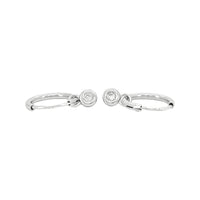 
              .04 CARAT CERTFIED LAB GROWN DIAMONDS STERLING SILVER RHODIUM PLATED 15 MM EARRINGS HOOPS
            
