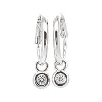 
              .04 CARAT CERTFIED LAB GROWN DIAMONDS STERLING SILVER RHODIUM PLATED 15 MM EARRINGS HOOPS
            
