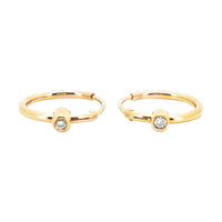 
              .03 CARAT CERTFIED LAB GROWN DIAMONDS STERLING SILVER GOLD PLATED 15 MM EARRINGS HOOPS
            
