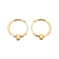 
              .03 CARAT CERTFIED LAB GROWN DIAMONDS STERLING SILVER GOLD PLATED 15 MM EARRINGS HOOPS
            
