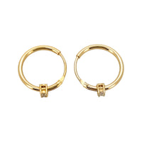 
              .03 CARAT CERTFIED LAB GROWN DIAMONDS STERLING SILVER GOLD PLATED 12 MM EARRINGS HOOPS
            