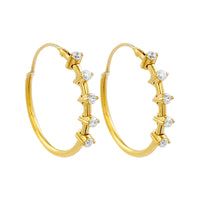 
              .20 CARAT CERTFIED LAB GROWN DIAMONDS STERLING SILVER GOLD PLATED 20 MM EARRINGS HOOPS
            