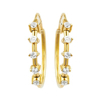 
              .20 CARAT CERTFIED LAB GROWN DIAMONDS STERLING SILVER GOLD PLATED 20 MM EARRINGS HOOPS
            