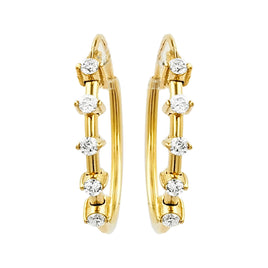 .20 CARAT CERTFIED LAB GROWN DIAMONDS STERLING SILVER GOLD PLATED 20 MM EARRINGS HOOPS