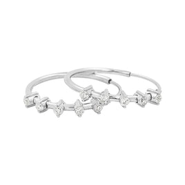 .20 CARAT CERTFIED LAB GROWN DIAMONDS STERLING SILVER RHODIUM PLATED 20 MM EARRINGS HOOPS