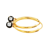
              .15 CARAT CERTFIED LAB GROWN DIAMONDS STERLING SILVER GOLD PLATED 20 MM EARRINGS HOOPS
            