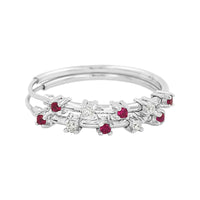 
              .15 CARAT CERTFIED LAB GROWN DIAMONDS & RUBY STERLING SILVER RHODIUM PLATED 20 MM EARRINGS HOOPS
            
