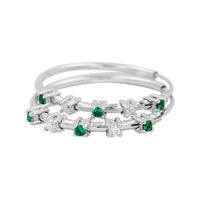 
              .15 CARAT CERTFIED LAB GROWN DIAMONDS & EMERALD STERLING SILVER RHODIUM PLATED 20 MM EARRINGS HOOPS
            