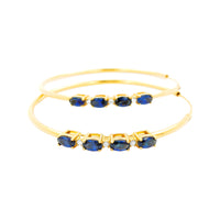 
              2.16 CARAT CERTFIED LAB GROWN DIAMONDS & SAPPHIRE STERLING SILVER GOLD PLATED 50 MM EARRINGS HOOPS
            