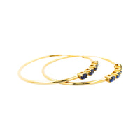 
              2.16 CARAT CERTFIED LAB GROWN DIAMONDS & SAPPHIRE STERLING SILVER GOLD PLATED 50 MM EARRINGS HOOPS
            