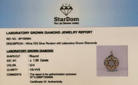 
              1.09 CARAT CERTIFIED LAB GROWN DIAMONDS STERLING SILVER RHODIUM PLATED 1.25 INCHES PENDANT
            