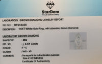 
              14K WHITE GOLD 3.51 CARAT CERTIFIED LAB GROWN DIAMONDS ENGAGEMENT WEDDING RING
            